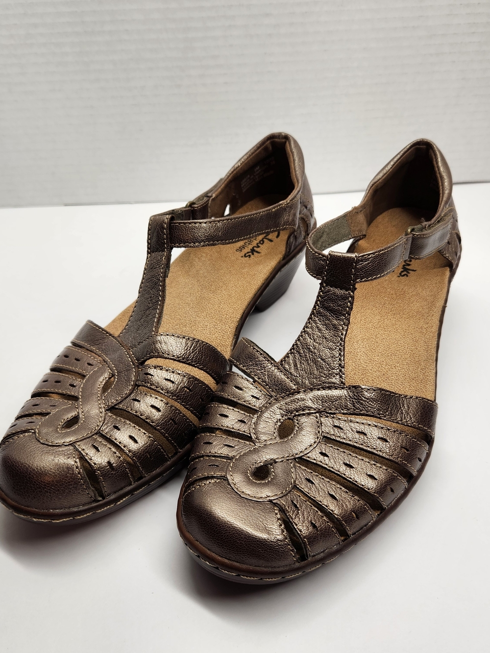 Clarks Wendy River Sandals Bronze Metallic